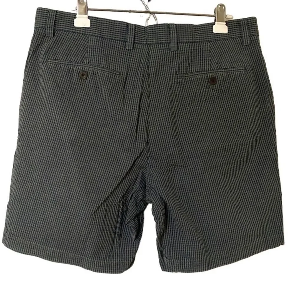 Banana Republic Men’s Green Checkered Aiden Shorts Sz 36